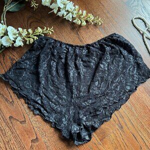 Sexy Black High Waist Booty Shorts All Lace Plus Size
